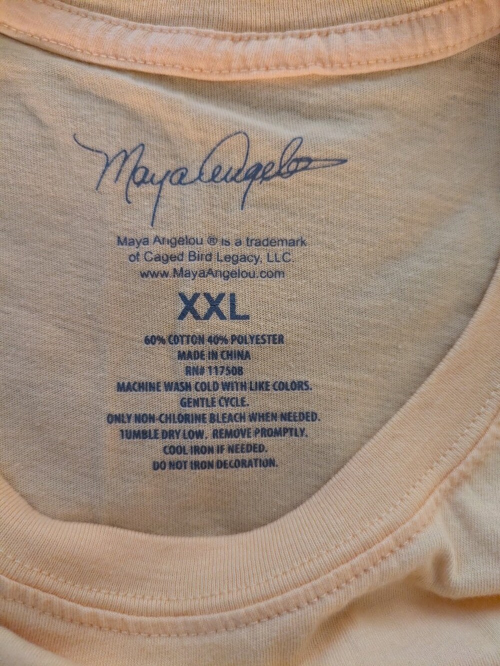 Maya Angelou Yellow Graphic Short-Sleeve Women’s Tee - Signature Script - Picture 2 of 3